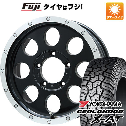 【新品】ジムニーシエラ/ジムニーノマド 夏タイヤ ホイール4本セット 215/70R16 ヨコハマ ジオランダー X-AT G016 RBL レアマイスター LMG CS-8 グロスブラック/リムポリッシュ 5.5J 16インチ(送料無料)