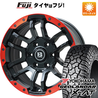 【新品国産車用6穴139.7】 夏タイヤ ホイール4本セット 285/70R17 ヨコハマ ジオランダー X-AT G016 RBL ビッグウエイ B-LUGNAS FRD(マットブラック/レッドリム) 8J 17インチ(送料無料)