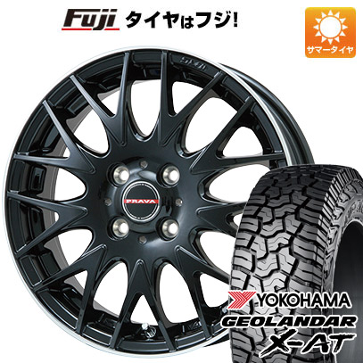 【新品 軽自動車】ハスラー 夏タイヤ ホイール4本セット 165/65R14 ヨコハマ ジオランダー X-AT G016 RBL ビッグウエイ レイシーン プラバ9MJrII グロスブラック/リムポリッシュ 4.5J 14インチ(送料無料)