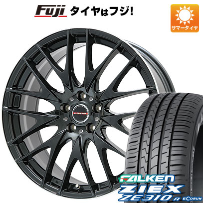 【新品国産車用5穴100】 夏タイヤ ホイール4本セット 225/40R18 ファルケン ジークス ZE310R エコラン(限定) ビッグウエイ レイシーン プラバ9M(グロスブラック/リムポリッシュ) 7.5J 18インチ(送料無料)