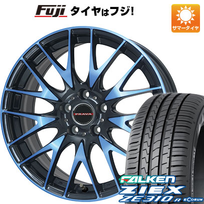 【新品国産車用5穴114.3】 夏タイヤ ホイール4本セット 225/45R18 ファルケン ジークス ZE310R エコラン(限定) ビッグウエイ レイシーン プラバ9M(ブルークリア) 7.5J 18インチ(送料無料)