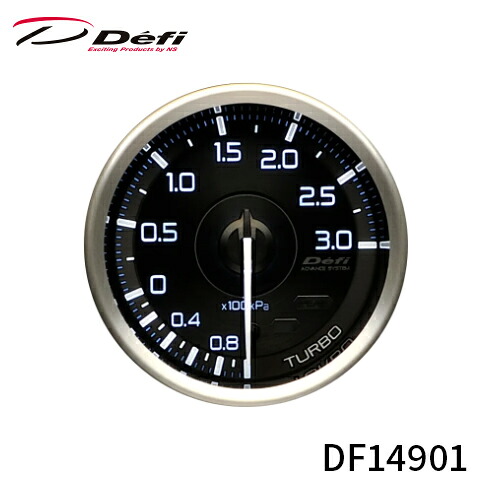 Defi アドバンスA1 60φ ターボ計 .-100kPa～+300kPa 指針・目盛り・数字：白 DF14901｜フジコーポレーション