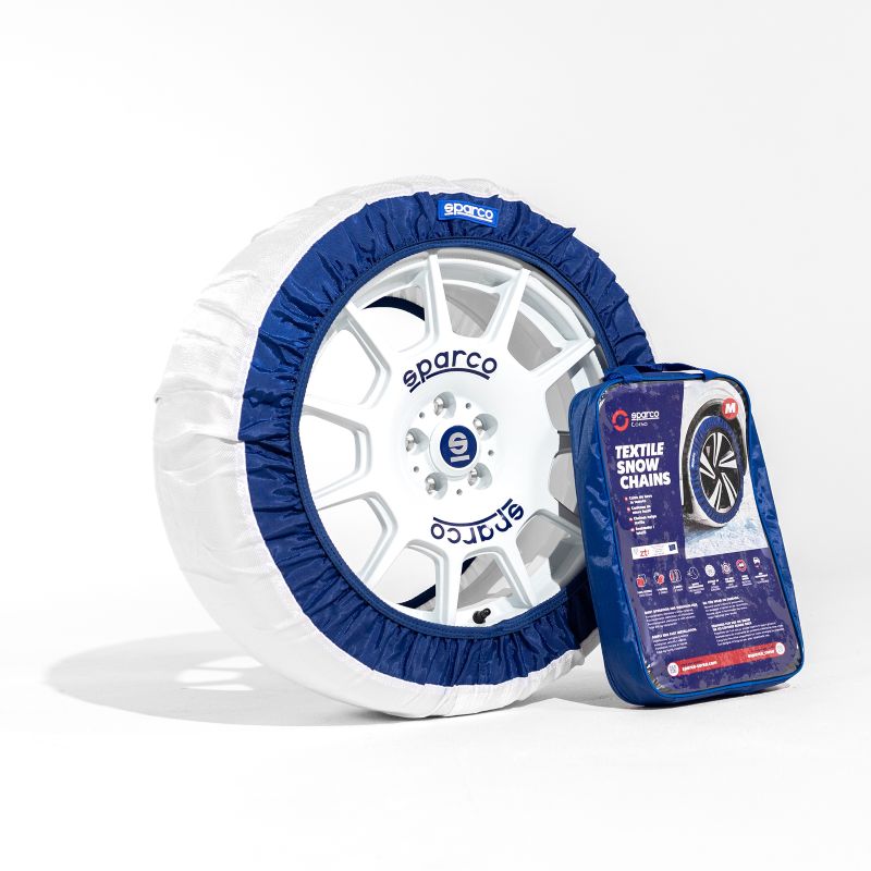 SPARCO SNOW SOCKS スパルコ・スノーソックス EVOモデル ホワイト Mサイズ CCD-SPT628 布製タイヤチェーン 送料無料(一部地域除く)
