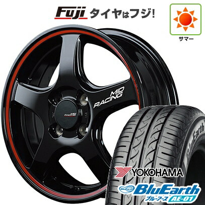 【新品】クロスビー/イグニス 夏タイヤ ホイール4本セット 175/60R16 ヨコハマ ブルーアース AE-01 MID WHEELS MID RACING R50 6J 16インチ(送料無料)