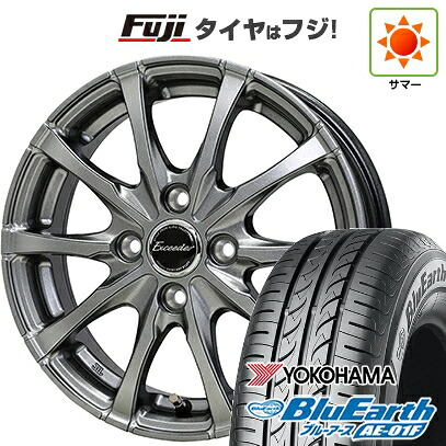 【新品国産車用4穴100】 夏タイヤ ホイール4本セット 185/70R14 ヨコハマ ブルーアース AE-01F ホットスタッフ エクシーダー E08 5J 14インチ(送料無料)|フジコーポレーション