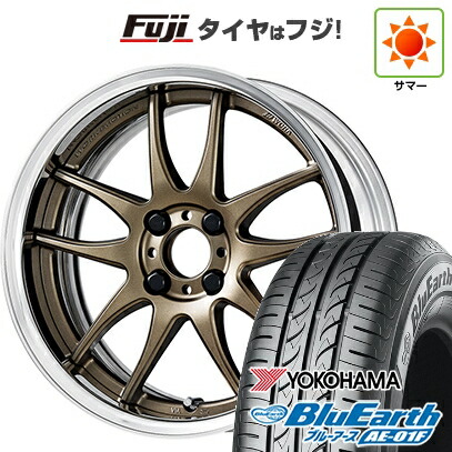 【新品国産車用4穴100】 夏タイヤ ホイール4本セット 185/55R16 ヨコハマ ブルーアース AE-01F WORK ワーク エモーション CR 2P 6J 16インチ(送料無料)|フジコーポレーション