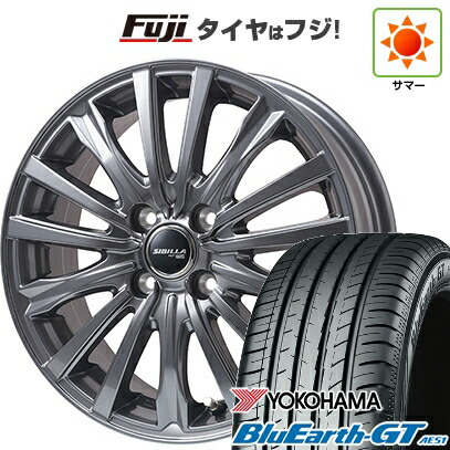 【新品国産車用4穴100】 夏タイヤ ホイール4本セット 185/65R15 ヨコハマ ブルーアース GT AE51 トピー シビラ NEXT W-5 ディープグレー【限定】 5.5J 15インチ(送料無料)