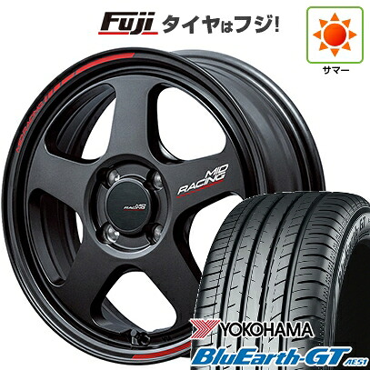【新品国産車用4穴100】 夏タイヤ ホイール4本セット 195/45R16 ヨコハマ ブルーアース GT AE51 MID WHEELS MID RACING TR50 6J 16インチ(送料無料)