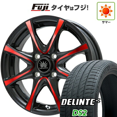 【新品 軽自動車】エブリイワゴン 夏タイヤ ホイール4本セット 165/60R14 デリンテ DS2(限定) プレミックス アマルフィV Jr(ブラックポリッシュ/レッドクリア) 4.5J 14インチ(送料無料)