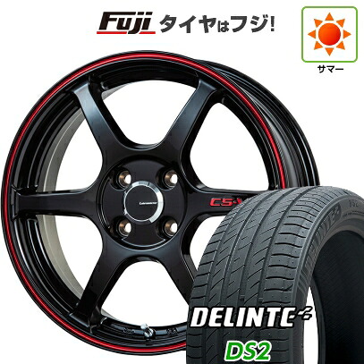 【新品 軽自動車】N-BOX タント スペーシア 夏タイヤ ホイール4本セット 155/65R14 デリンテ DS2(限定) レアマイスター CS-V6(グロスブラック/レッドライン) 4.5J 14インチ(送料無料)