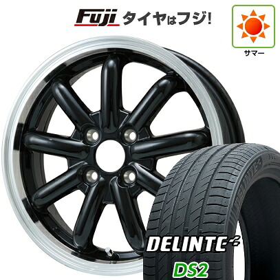 【新品 軽自動車】エブリイワゴン 夏タイヤ ホイール4本セット 165/60R14 デリンテ DS2(限定) ブランドルライン ストレンジャーKST-9改 ブラック/リムポリッシュ 4.5J 14インチ(送料無料)｜フジコーポレーション