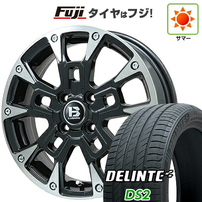 【新品 軽自動車】N-BOX タント スペーシア 夏タイヤ ホイール4本セット 155/65R14 デリンテ DS2(限定) ビッグウエイ B-LUGNAS BRD(ブラックポリッシュ/ブラッククリア) 4.5J 14インチ(送料無料)|フジコーポレーション