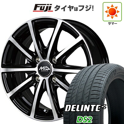 【新品国産車用4穴100】 夏タイヤ ホイール4本セット 185/60R15 デリンテ DS2(限定) MID WHEELS V25 ブラックポリッシュ 5.5J 15インチ(送料無料)