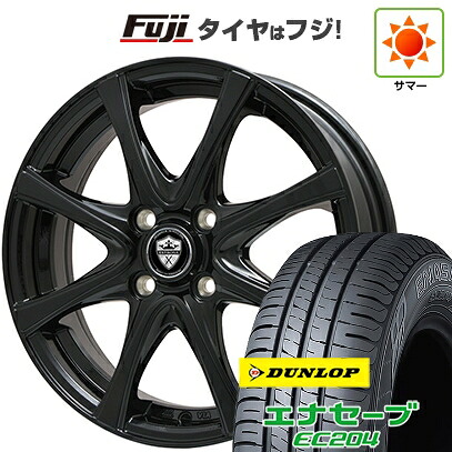 【新品】フィット 夏タイヤ ホイール4本セット 185/60R15 ダンロップ エナセーブ EC204 エルベ エステローザ FSV グロスブラック 6J 15インチ(送料無料)｜フジコーポレーション