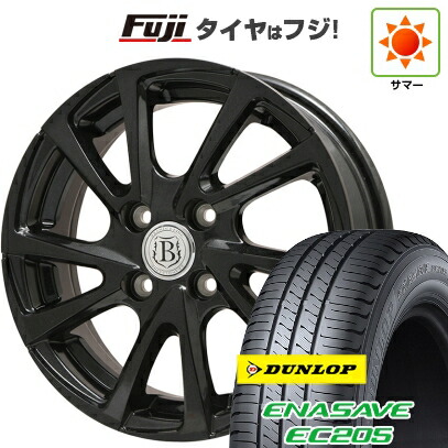 【新品】フィット 夏タイヤ ホイール4本セット 185/60R15 ダンロップ エナセーブ EC205 ブランドルライン ボレアノ10 パールブラック 6J 15インチ(送料無料)
