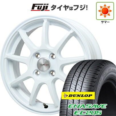 【新品 軽自動車】 夏タイヤ ホイール4本セット 165/55R14 ダンロップ エナセーブ EC205 レアマイスター LMスポーツ LM-QR ホワイト 4.5J 14インチ(送料無料)