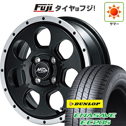 【新品 軽自動車】ハスラー 夏タイヤ ホイール4本セット 165/65R14 ダンロップ エナセーブ EC205 MID WHEELS WO-7 4.5J 14インチ(送料無料)｜フジコーポレーション