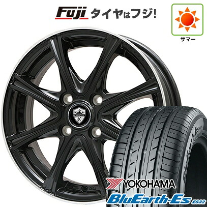 【新品】フィット 夏タイヤ ホイール4本セット 185/60R15 ヨコハマ ブルーアース ES32 エルベ エステローザ MZV ブラックリムポリッシュ 6J 15インチ(送料無料)