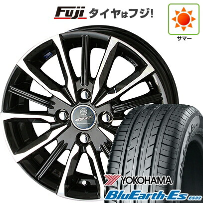 【新品国産車用4穴100】 夏タイヤ ホイール4本セット 185/65R14 86 H ヨコハマ ブルーアース ES32 共豊 スマック ヴァルキリー 5.5J 14インチ(送料無料)