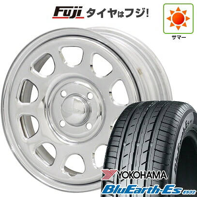 【新品国産車用4穴100】 夏タイヤ ホイール4本セット 185/70R14 ヨコハマ ブルーアース ES32 モリタ デイトナズ クローム 6J 14インチ(送料無料)|フジコーポレーション