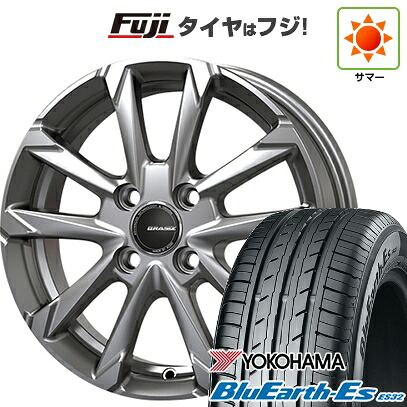 【新品国産車用4穴100】 夏タイヤ ホイール4本セット 185/65R14 86 H ヨコハマ ブルーアース ES32 コーセイ クレイシズ GC36F 5J 14インチ(送料無料)