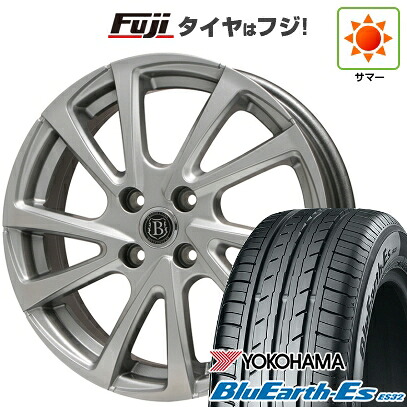 【新品国産車用4穴100】 夏タイヤ ホイール4本セット 185/65R14 86 H ヨコハマ ブルーアース ES32 ブランドルライン ボレアノ10 メタリックグレー 5.5J 14インチ(送料無料)