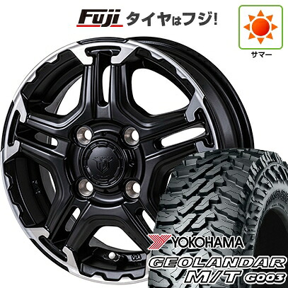 【新品 軽自動車】軽トラ 軽バン 夏タイヤ ホイール4本セット 145/80R12 80/78N ヨコハマ ジオランダー M/T G003 モンツァ JPスタイル MJ-T 4J 12インチ(送料無料)｜フジコーポレーション