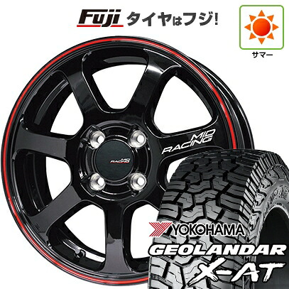 【新品 軽自動車】タフト ソリオ 夏タイヤ ホイール4本セット 165/65R15 ヨコハマ ジオランダー X-AT G016 RBL MID WHEELS MID RACING R07 5J 15インチ(送料無料)|フジコーポレーション