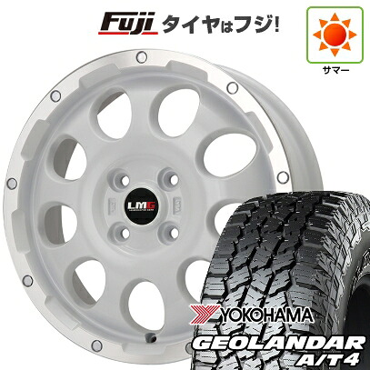 【新品 軽自動車】N-BOX タント スペーシア 夏タイヤ ホイール4本セット 155/65R14 ヨコハマ ジオランダー A/T4 G018 RBL レアマイスター LMG CS-9 ホワイトリムポリッシュ 4.5J 14インチ(送料無料)