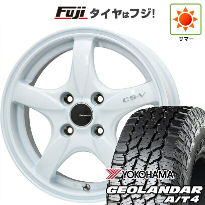 【新品 軽自動車】ハスラー デリカミニ(4WD) 夏タイヤ ホイール4本セット 165/60R15 ヨコハマ ジオランダー A/T4 G018 RBL レアマイスター CS-V(ホワイト) 5J 15インチ(送料無料)｜フジコーポレーション