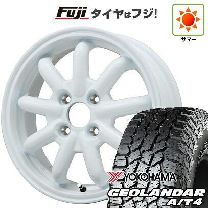 【新品 軽自動車】タフト ソリオ 夏タイヤ ホイール4本セット 165/65R15 ヨコハマ ジオランダー A/T4 G018 RBL ブランドルライン ストレンジャーKST-9改 ホワイト 4.5J 15インチ(送料無料) 49,380円