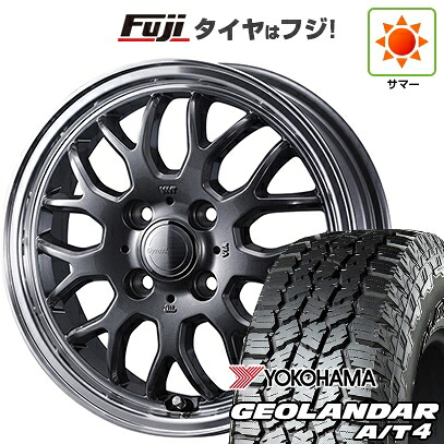 【新品 軽自動車】N-BOX タント スペーシア 夏タイヤ ホイール4本セット 155/65R14 ヨコハマ ジオランダー A/T4 G018 RBL WEDS ウェッズ グラフト 9M 4.5J 14インチ(送料無料)