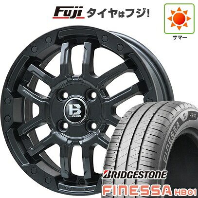 【新品 軽自動車】N-BOX タント スペーシア 夏タイヤ ホイール4本セット 165/55R15 ブリヂストン フィネッサ HB01 ビッグウエイ B-LUGNAS FRD(マットブラック) 4.5J 15インチ(送料無料)|フジコーポレーション