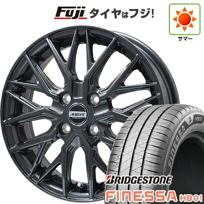 【新品 軽自動車】N-BOX タント スペーシア 夏タイヤ ホイール4本セット 165/55R15 ブリヂストン フィネッサ HB01 プレミックス MER XMESH ディープグレー 4.5J 15インチ(送料無料)