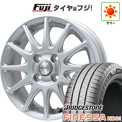 【新品 軽自動車】N-BOX タント スペーシア 夏タイヤ ホイール4本セット 165/55R15 ブリヂストン フィネッサ HB01 ビッグウエイ BWスポーツ S-120 メタルシルバー 4.5J 15インチ(送料無料)