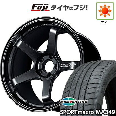【新品国産車用4穴100】 夏タイヤ ホイール4本セット 205/45R17 ミレバー スポーツマクロ MA349（限定） ヨコハマ アドバンレーシング GT ビヨンド 7J 17インチ(送料無料)