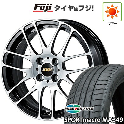 【新品国産車用4穴100】 夏タイヤ ホイール4本セット 195/45R16 ミレバー スポーツマクロ MA349（限定） BBS JAPAN RE-L2 ブラックダイヤカット 6.5J 16インチ(送料無料)
