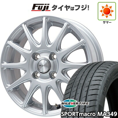 【新品国産車用4穴100】 夏タイヤ ホイール4本セット 195/50R16 ミレバー スポーツマクロ MA349（限定） ビッグウエイ BWスポーツ S-120 メタルシルバー 6J 16インチ(送料無料)