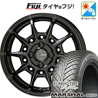 【新品国産車用4穴100】 オールシーズンタイヤ ホイール4本セット 205/45R17 88 W XL クムホ マーシャル MH22 オールシーズン(限定) 共豊 ガレルナ レフィーノ 7J 17インチ(送料無料)