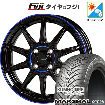 【新品国産車用4穴100】 オールシーズンタイヤ ホイール4本セット 185/65R15 クムホ マーシャル MH22 オールシーズン(限定) ホットスタッフ ジースピード P-05R 5.5J 15インチ(送料無料)|フジコーポレーション