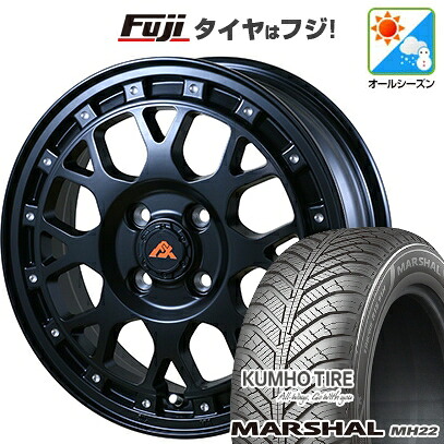 【新品国産車用4穴100】 オールシーズンタイヤ ホイール4本セット 185/65R15 クムホ マーシャル MH22 オールシーズン(限定) ドゥオール アルジェノン フェニーチェ クロスXC8 6J 15インチ(送料無料)