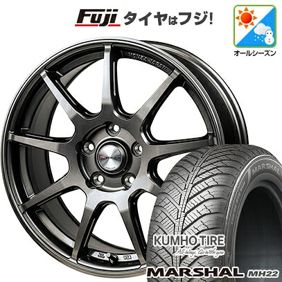 【新品国産車用4穴100】 オールシーズンタイヤ ホイール4本セット 205/45R17 88 W XL クムホ マーシャル MH22 オールシーズン(限定) モンツァ Rバージョン FS99 7J 17インチ(送料無料)