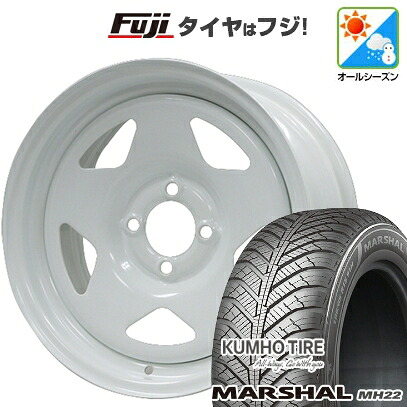 【新品国産車用4穴100】 オールシーズンタイヤ ホイール4本セット 185/65R15 クムホ マーシャル MH22 オールシーズン(限定) モリタ デイトナズ S/R 6J 15インチ(送料無料)