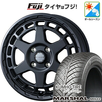 【新品国産車用4穴100】 オールシーズンタイヤ ホイール4本セット 165/70R14 クムホ マーシャル MH22 オールシーズン(限定) WEDS ウェッズアドベンチャー マッドヴァンス X タイプS 5J 14インチ(送料無料)