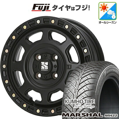 【新品国産車用4穴100】 オールシーズンタイヤ ホイール4本セット 165/70R14 クムホ マーシャル MH22 オールシーズン(限定) MLJ エクストリームJ XJ07 5J 14インチ(送料無料)