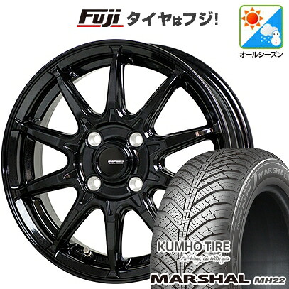 【新品 軽自動車】 オールシーズンタイヤ ホイール4本セット 145/80R13 クムホ マーシャル MH22 オールシーズン(限定) ホットスタッフ ジースピード G-05 4J 13インチ(送料無料)
