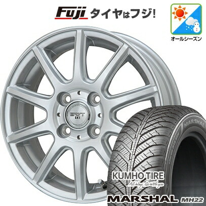 【新品 軽自動車】 オールシーズンタイヤ ホイール4本セット 145/80R13 クムホ マーシャル MH22 オールシーズン(限定) ビッグウエイ BWT-541 4J 13インチ(送料無料)|フジコーポレーション