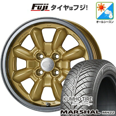 【新品国産車用4穴100】 オールシーズンタイヤ ホイール4本セット 185/65R15 クムホ マーシャル MH22 オールシーズン(限定) ENKEI エンケイ all オールエイティーン コンペ 6J 15インチ(送料無料)