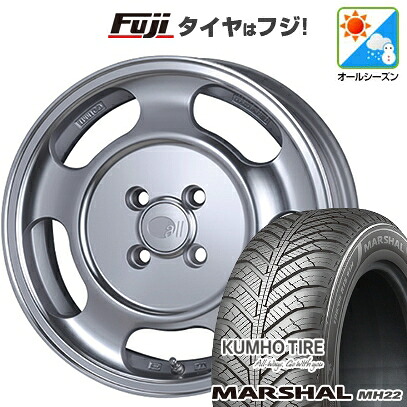 【新品国産車用4穴100】 オールシーズンタイヤ ホイール4本セット 185/65R15 クムホ マーシャル MH22 オールシーズン(限定) ENKEI エンケイ all オールセブンティーン 5.5J 15インチ(送料無料)