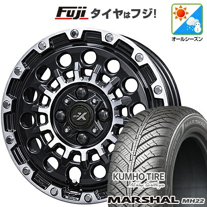 【新品 軽自動車】ソリオ ハスラー オールシーズンタイヤ ホイール4本セット 165/70R14 クムホ マーシャル MH22 オールシーズン(限定) 共豊 PPX GX14 4.5J 14インチ(送料無料)